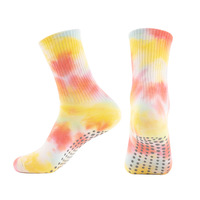 Chaussettes de yoga fines tie-dye transfrontalières, chaussettes antidérapantes pour la gym en intérieur, chaussettes d'entraînement pour la danse et le Pilates