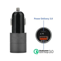 Chargeur de voiture à charge rapide 20W Type C PD, certifié CE ROHS, avec double port USB QC3.0 3.1, 36W, en alliage d'aluminium, pour téléphones mobiles - Vente chaude
