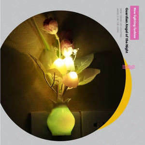 Lumières LED colorées changeantes originales à brancher, capteur crépusculaire, veilleuse, fleurs pour chambre à coucher - Product Image 3