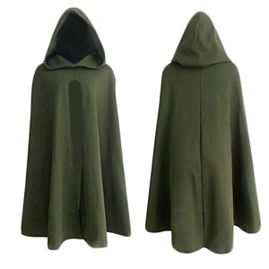 Mantello con Cappuccio Gotico Medievale 2023 per Uomo e Donna, Nero e Verde, Senza Maniche, con Spacco Alto, Costume per Halloween e Cosplay - Product Image 5