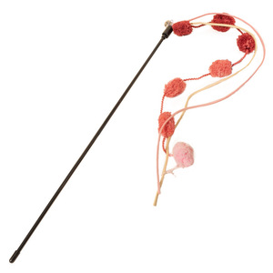 Factory direct sales of new bamboo ball tassel cat teaser stick, durable and <b>bite</b>-resistant plastic cat toy wholesale. - Product Image 5