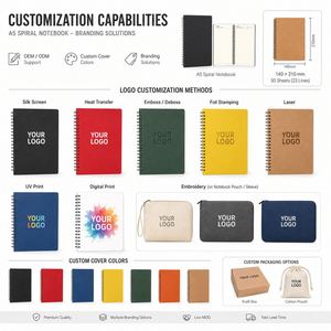 <b>A5</b> Spiral Notebook 100 Pages Lined Custom Logo Wire Bound Journal Office School OEM - Product Image 4