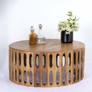 Premium Extendable Mango Wood <b>Coffee</b> <b>Table</b> Featuring a Luxurious Natural <b>White</b> Marble Top for Contemporary Living Room - Product Image 3