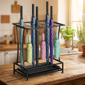 Multi-Hook <b>Coat</b> <b>Stand</b> for Home & Office Organizer <b>Stand</b> Freestanding Entryway Organizer Tall <b>Coat</b> <b>Rack</b> with Umbrella Base - Product Image 1