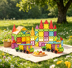 Offre Spéciale : Blocs Magnétiques en Plastique ABS <span class=keywords><strong>Color</strong></span>és pour Fenêtres – Briques <span class=keywords><strong>de</strong></span> Construction DIY Éducatives pour l'Apprentissage Précoce et le Jeu Créatif des Enfants (Jouets Eli) - Product Image 3