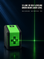 Niveau laser industriel rotatif automatique à auto-nivellement, 5 lignes, faisceau vert 3D, 360 degrés, ligne croisée, batterie Li-Ion, mesure