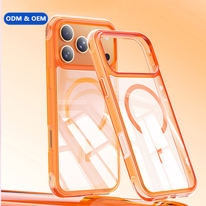 Coque de téléphone magnétique antichoc avec airbag aux quatre coins en TPU+Acrylique, dos transparent, vente en gros d'usine pour iPhone 13 14 15 16 17 18 - Product Image 1
