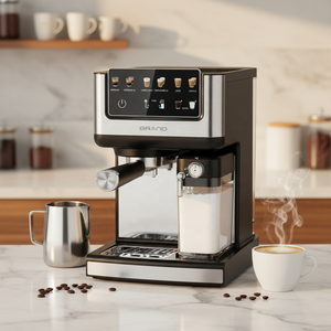 <span class=keywords><strong>Cafetera</strong></span> Espresso <span class=keywords><strong>Inteligente</strong></span> Comercial con Tanque de Agua de 2.0L y Tanque de Leche de 500ML, Bomba de 15 Bares de Alta Presión para Espumar - Product Image 3