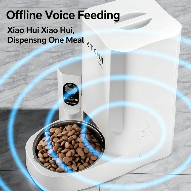 Automatic Pet Feeder, APP Remote Control Timed Food Dispenser with Visual Window, Smart Food Feeder for Cats & Dogs