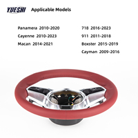 Volant en cuir rouge directement de l'usine pour Porsche Panamera Cayenne Macan 718 911 Boxster Cayman