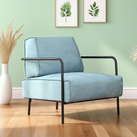 Meubles à bascule en tissu de salon de loisirs rembourrés modernes Design d'intérieur pour grand canapé-chaise à bras en métal