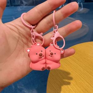 Lindo Llavero de Dibujos Animados 3D de Castor Loubi, Colgante Magnético de Tela Bordada, Juguete de Anime, Regalo Promocional para <span class=keywords><strong>Parejas</strong></span>, Plástico - Product Image 1