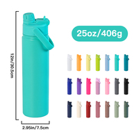 Bouteille d'eau personnalisée avec logo 25 oz – Vente en gros, portable, en acier inoxydable, avec couvercle magnétique, double paroi isolée sous vide, finition mate enduite de poudre
