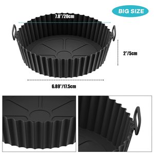 2 Pack Reusable <strong>Air</strong> <strong>Fryer</strong> Silicone Pot <strong>Air</strong> <strong>Fryer</strong> <strong>Liners</strong>, <strong>Air</strong> <strong>Fryer</strong> Accessories,Replacement for <strong>Disposable</strong> Parchment <strong>Paper</strong> <strong>Liner</strong> - Product Image 3