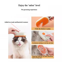Brosse de toilettage rechargeable en silicone pour animaux de compagnie avec vapeur et massage pour chiens et chats - Parfum frais - Outil de toilettage en stock