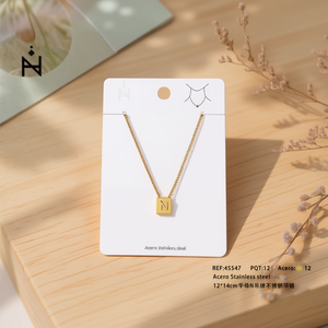 Collier avec pendentif lettre N de la marque N, plaqué or, acier inoxydable, bijoux classiques unisexes, cadeau - Product Image 3