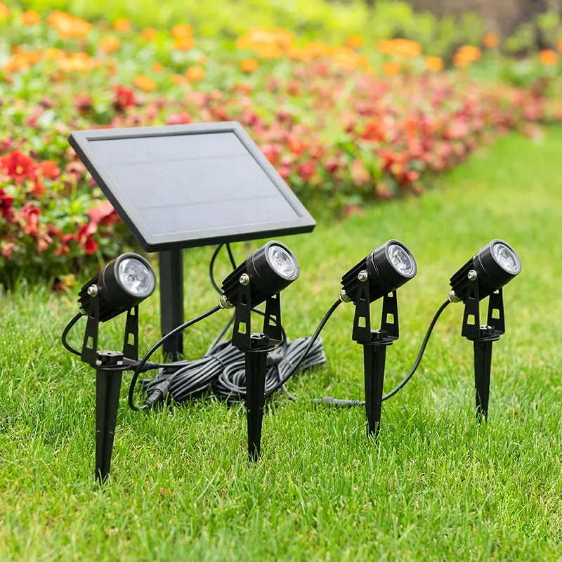 Spot lumineux solaire imperméable à 100 Led, luminaire d'extérieur, applique murale, idéal pour une pelouse ou un jardin