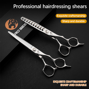 Prosee 440C Thép 6.0 Inch Thiết Kế Thời Trang Vẻ Đẹp Cắt Tóc Kéo Kéo Phẳng Kéo <span class=keywords><strong>10</strong></span> Răng Tóc Mỏng Kéo - Product Image 4