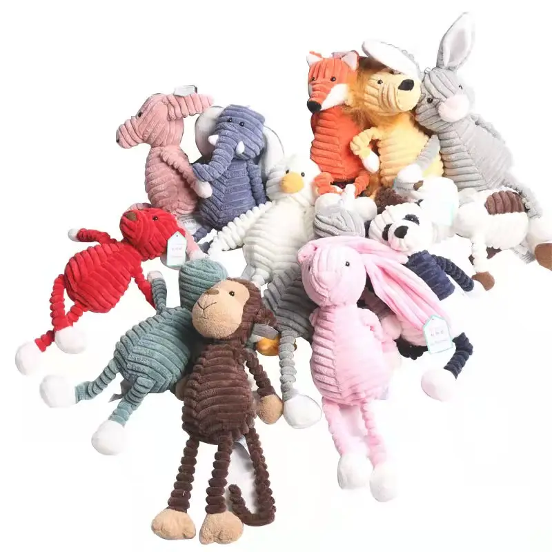 Jouets en peluche rayé pour enfants, figurines en forme de renard, Panda, animaux doux, poupée de couchage, cadeau de noël