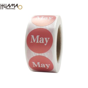 สติกเกอร์ม้วนแบบวงกลมพิมพ์ลายตามสั่งของ Huamao ฉลากกันน้ำแบบติดเองสำหรับบันทึกสินค้าคงคลัง ป้ายวันที่ ป้ายรหัสเดือนมกราคม-ธันวาคม - Product Image 2