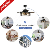 Ventilador de Techo Retráctil Inteligente 1stshine con Control Remoto, Asistente de Voz, Bajo Consumo de Energía, Diseño Elegante, Wifi TUYA, para Uso en Interiores y Exteriores