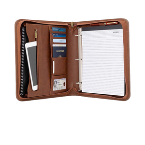 Giá thấp PU Leather thư mục tùy chỉnh A4 padfolio cá nhân Logo tái sử dụng bằng văn bản Hội Đồng Quản Trị tập tin Clip ghi Memo Pad danh mục đầu tư - Product Image 4