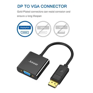 Jasoz DisplayPort để VGA Adapter Nam đến Nữ 1080p 60Hz dp để VGA Adapter Cáp