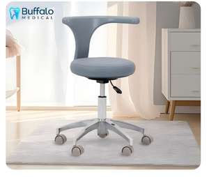 Sgabello Dentistico Regolabile Buffalo, Sedia Girevole in Pelle PU per Cliniche Odontoiatriche - Product Image 1