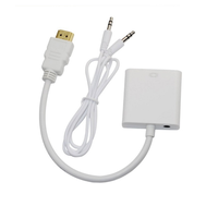 Cable adaptador Full HD 1080P a VGA con Audio HDTV a VGA hembra a macho chaqueta de PVC tipo C Cable de carga USB