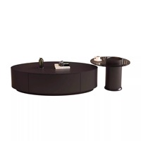 Table basse de style italien haut de gamme nordique, luxe léger, avec rangement, structure en acier inoxydable, plateau en pierre ovale moderne et minimaliste