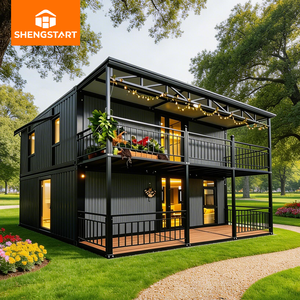 Casa Contenedor Modular de Lujo Moderna Prefabricada de 20 pies/40 pies, Expandible de Dos Pisos, Impermeable y Ecológica con Baño y Cocina - Product Image 1