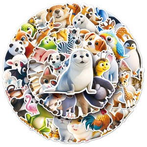 50Pcs Cartoon Animals With Glasses Graffiti <strong>Stickers</strong> for Luggage Bottle Decor Children Creative Gift <strong>Sticker</strong> - Product Image 6