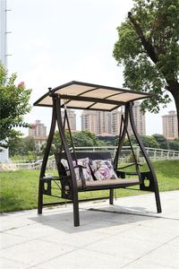 Chaise à bascule pour l'extérieur personnalisée en bois, intérieur, balcon, cour, deux personnes, trois personnes, balançoire de <span class=keywords><strong>jardin</strong></span>, nouveau design de chaise de salle à manger - Product Image 3