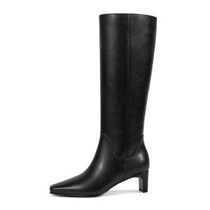 WETKISS 2026 Vente en <span class=keywords><strong>gros</strong></span> Grandes tailles 11 <span class=keywords><strong>Bottes</strong></span> à talon aiguille pour femme, bout carré, en PU noir, hauteur genou, pour <span class=keywords><strong>mollets</strong></span> larges, style années 70 - Product Image 2