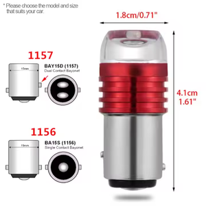 Dc 12V P21/5W <span class=keywords><strong>BAY15d</strong></span> Led xe ánh sáng bóng đèn 5730 3smd màu đỏ nhấp nháy phanh ánh sáng CANBUS 1156 1157 ổ cắm BA15S nhấp nháy phanh ánh sáng mới - Product Image 2