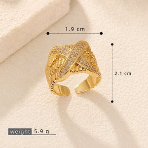 Fashion Latest Designs Gold Plated CZ Wedding Rings for Women & Men's New Model Promise Jewelry - Product Image 4