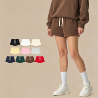 Shorts de sport pour femme Tech Solid Coloured doublés polaire, style Hot Girl, coupe droite, courts, effet galbant