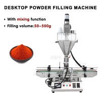HZPK Machine de remplissage, de bouchage et d'étiquetage automatique de poudre de bureau avec remplisseur à vis sans fin pour petites entreprises