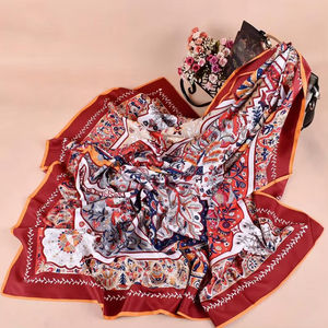 Bufanda Larga de Jacquard con Borlas, 100% Poliéster, Estilo Vintage de Lujo, para Mujer, Elegante, Suave al Tacto, con Estampado Étnico, Gran Venta 2026 - Product Image 1