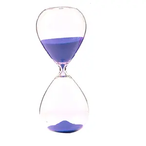 Toptan moda şeffaf renkli kum saati kum zamanlayıcı cam standı saat 5 dak 30 dak 60 dakika kum saati ev masa dekorasyon