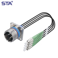 Connecteur à fibre optique ARINC 801 D38999/20KC04N à 4 cœurs, prise circulaire à sertir, montage sur bride, étanche, pour l'aérospatiale et l'aviation