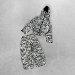 Camo <b>Camouflage</b> Zipper Hooded Windbreaker Jackets and Nylon Pants Set Jogger Suit Waterproof Nylon Windbreaker <b>Tracksuits</b> Unisex - Product Image 2