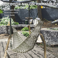Newbility Hamac de jardin suspendu en nylon pour adultes de 10 pieds, lit suspendu pour le camping en plein air, filet en maille, capacité de 1 à 2 personnes, 100 kg, plage, cour