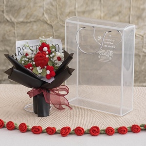 Ramo de Tulipanes y Rosas Tejidas a Crochet, Hechas a Mano, en Caja de Regalo para el Día de la Madre, Navidad, Decoración para el Hogar y Bodas - Product Image 1