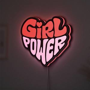 Letrero LED Iluminado en Forma de Corazón, Personalizable, Impermeable, Decoración de Pared con la Frase 'Girl Power' - Product Image 6