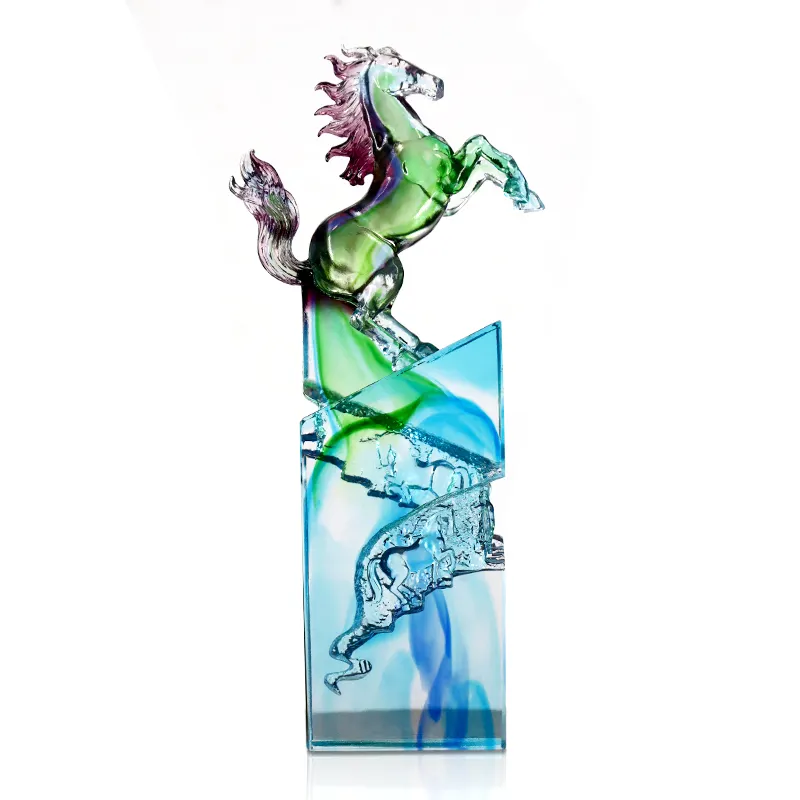 فن فينغ مينغ كريستال ليولي حرف الماعز الزخرفية الزجاجية ديكور المنزل الفن DIY / القمر