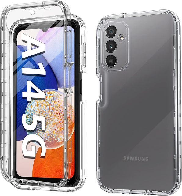 Clear Black Mobile Phone Case for Samsung S23 S23 Ultra A13 A14 A53 Built in Plastic Screen Shockproof Protective Cover