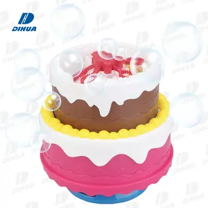 Unique Bubble Blower Toys Birthday Cake Bubble Machine for Kids Outdoor Party Funny Electric Bubble Making Toys with Light&Sound