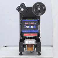 Machine de scellage automatique électrique pour gobelets de bubble tea 90mm 95mm, pour gobelets en plastique, bois, papier, carton, avec roulements électriques