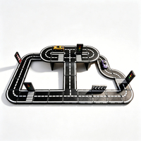Ensemble de construction éducatif STEM de 52 pièces en tuiles magnétiques en plastique, circuit de course et routes urbaines, avec 2 voitures jouets, pour les enfants de 4 ans et plus
